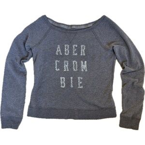 Abercrombie & Fitch Women's Grey Crew Neck Sweater Pullover Large Sequins Y2K